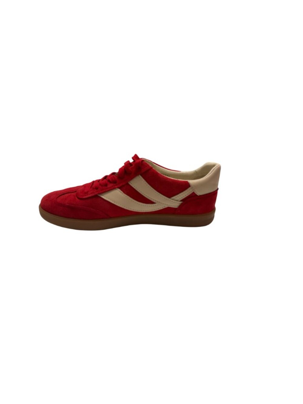 Vince Oasis Bicolor Leather Sneakers In Red Suede Beige Leather Gum Sole Size 8 - Picture 12 of 12
